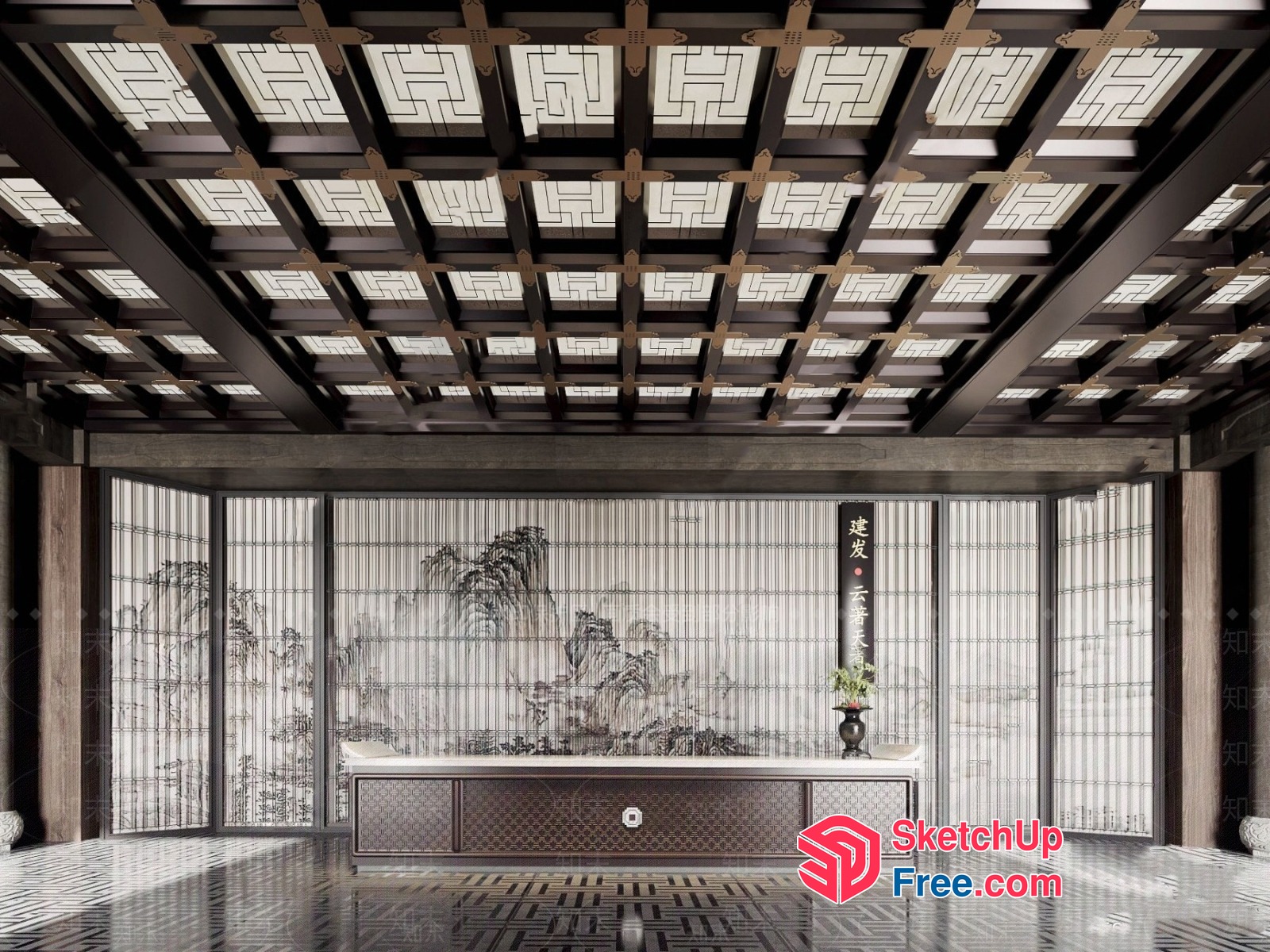 Luxurious Asian-Inspired Interior 3D SketchUp File