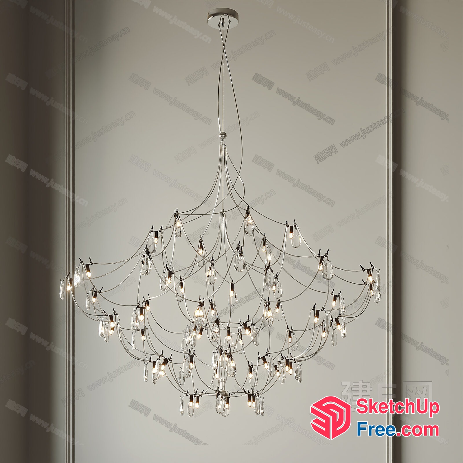 Elegant Crystal Chandelier 3D SketchUp File