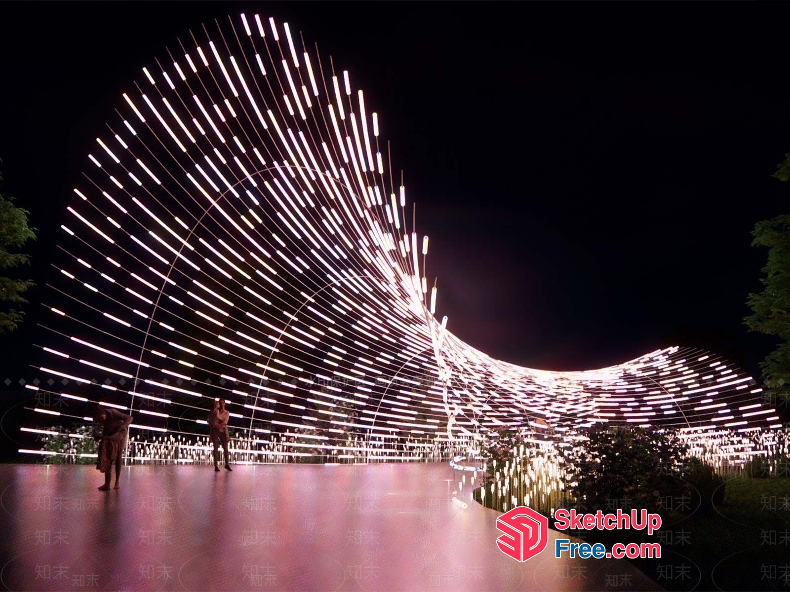 Futuristic Light Installation 3D SketchUp File