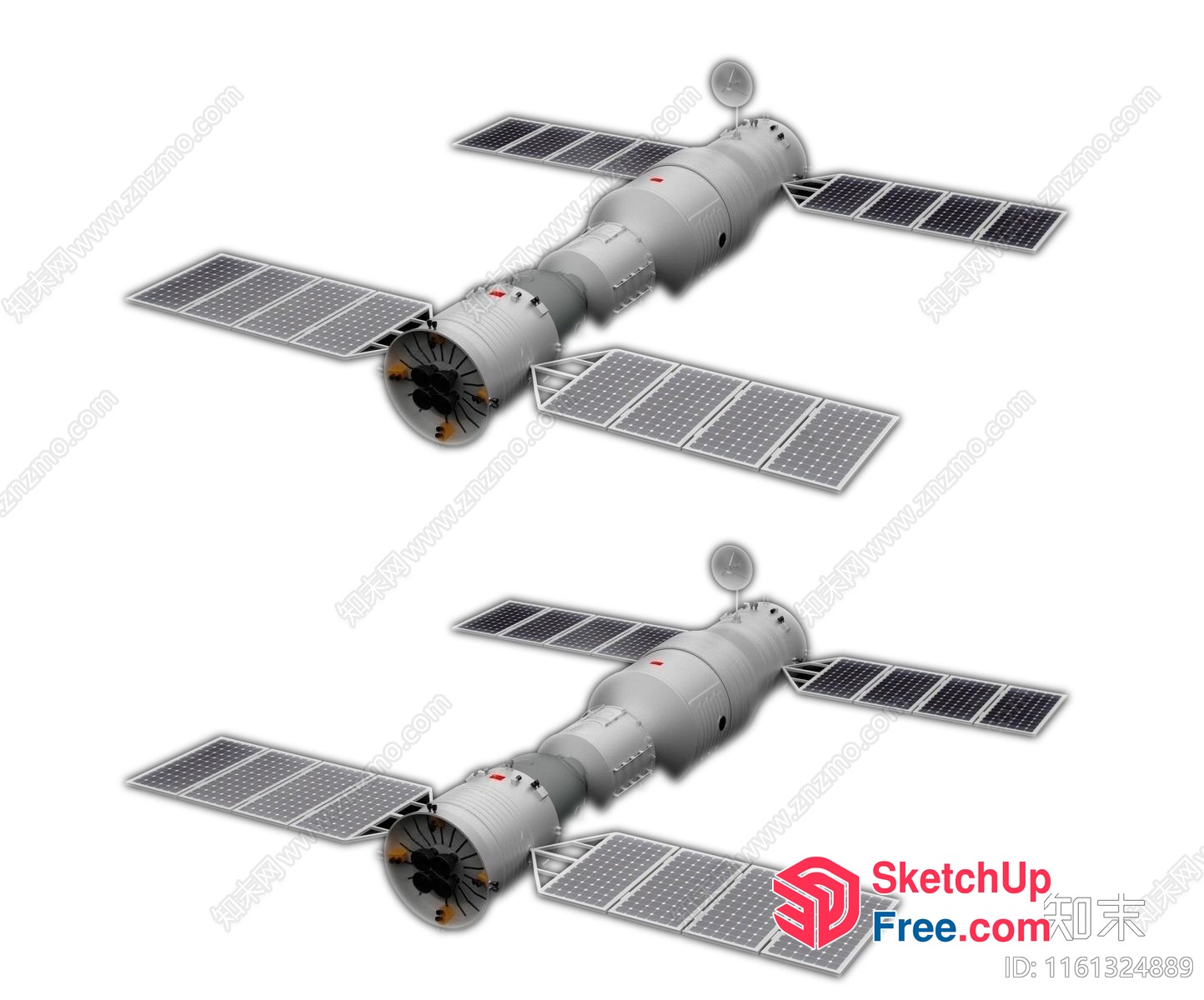 Space Capsule With Solar Panels 3D SketchUp File