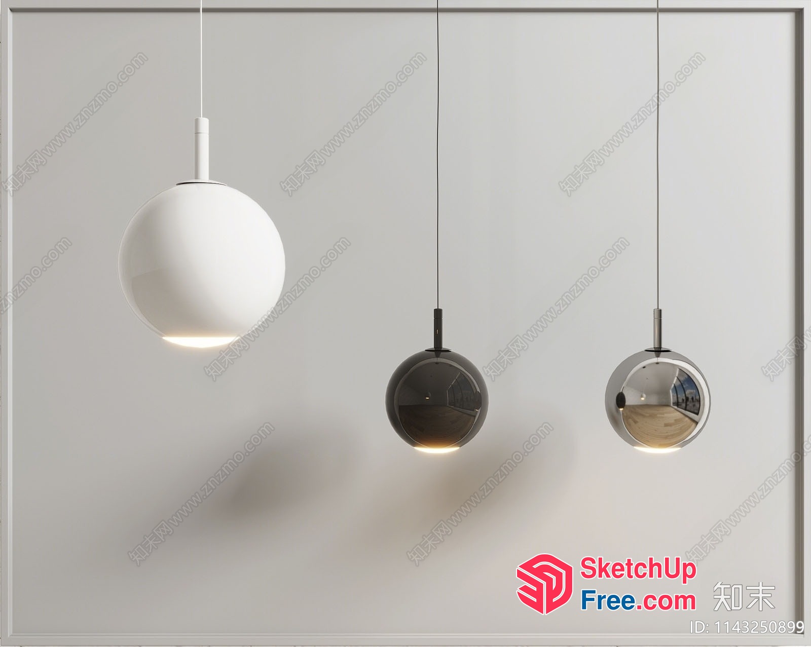 Modern Minimalist Hanging Light Fixtures 3D SketchUp File