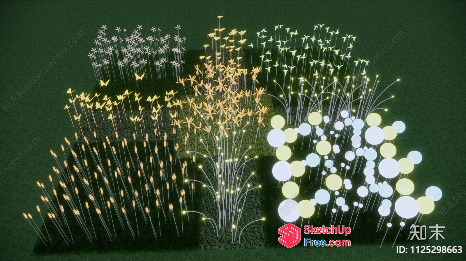 Vibrant 3D Artwork Of Flowers And Birds 3D SketchUp File