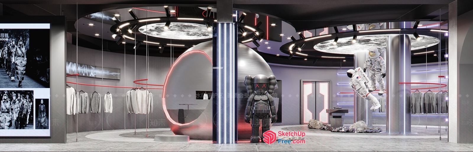 Futuristic Space-Themed Interior Design 3D SketchUp File