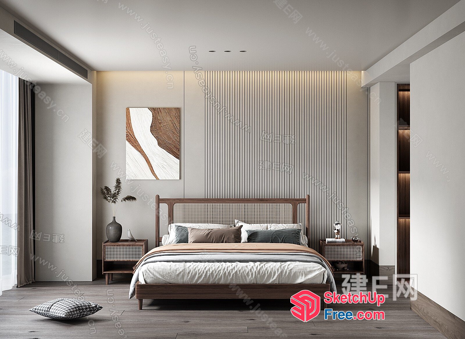 Elegant And Serene Bedroom Interior 3D SketchUp File