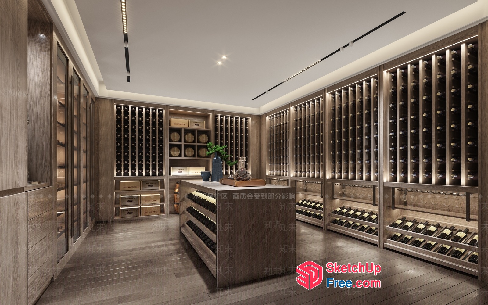 Luxurious Modern Wine Cellar 3D SketchUp File