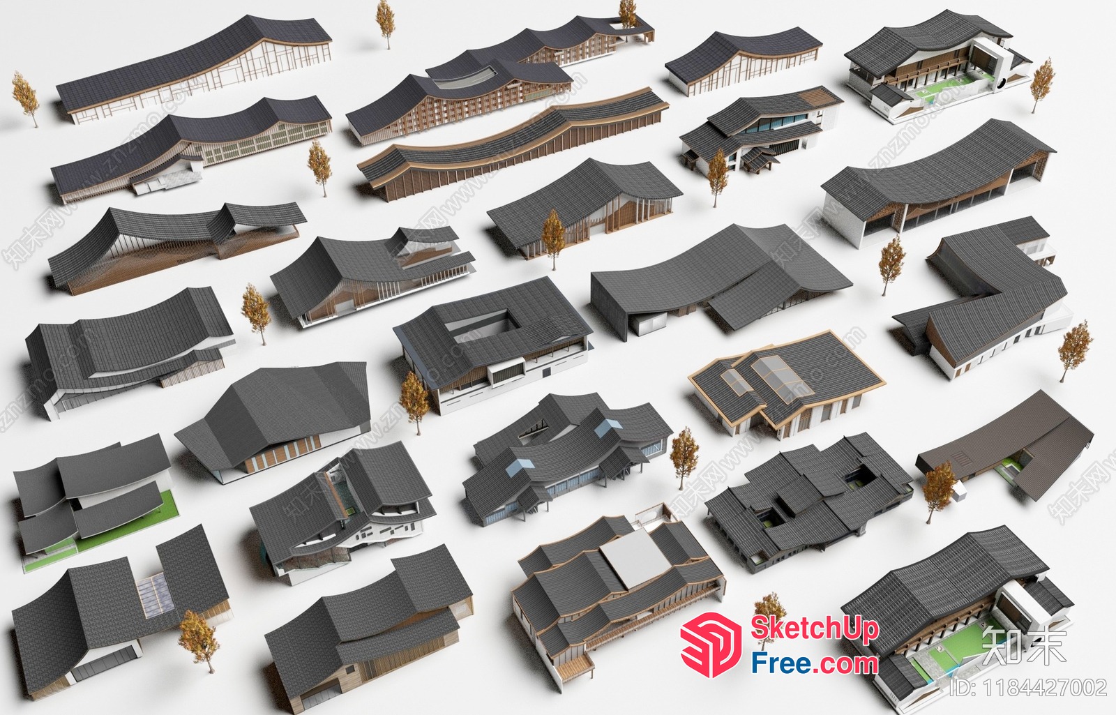 Asian Style Villas And Homes 3D SketchUp File