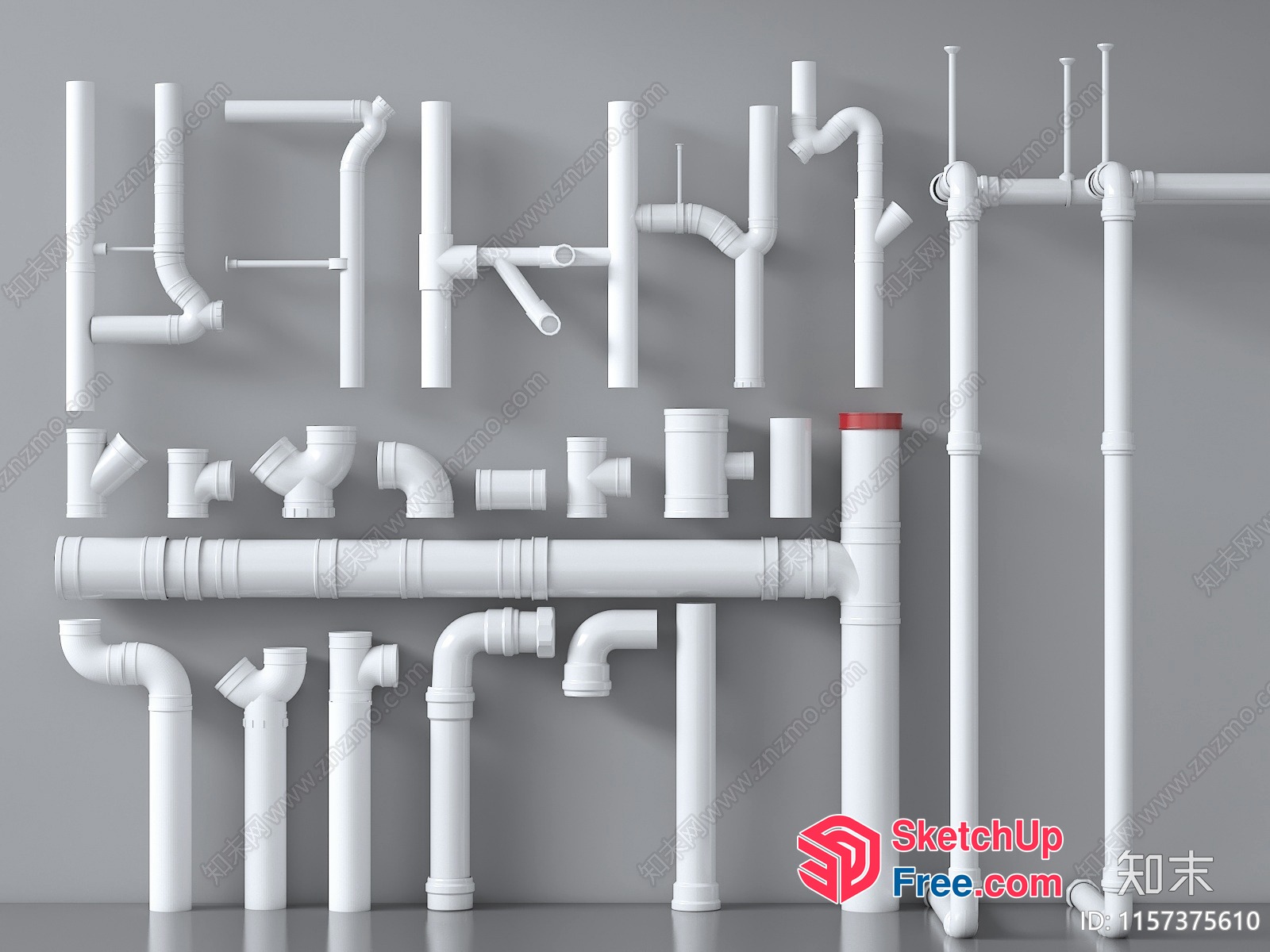 White Pvc Pipe Collection 3D SketchUp File
