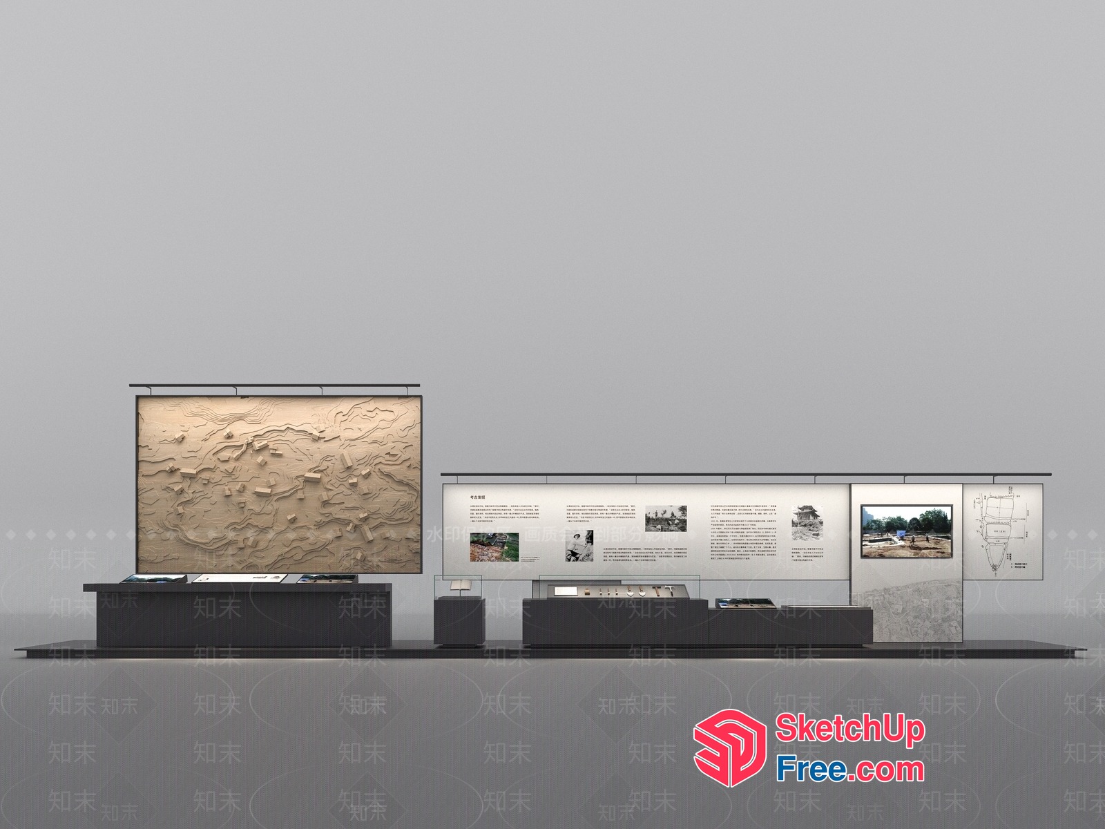 Interior Exhibition Space For Museum Or Gallery 3D SketchUp File