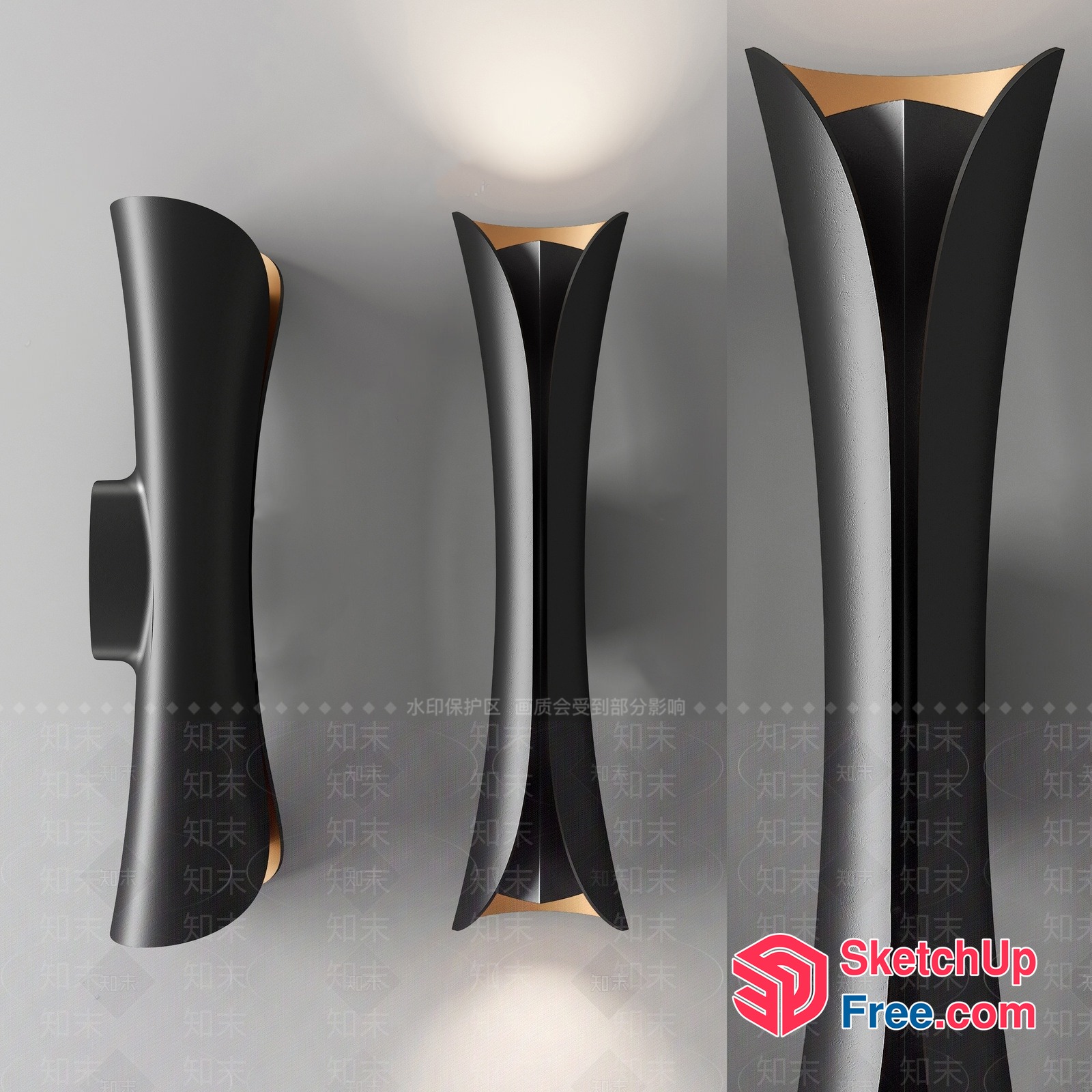 Sleek Modern Exterior Lighting Fixture 3D SketchUp File
