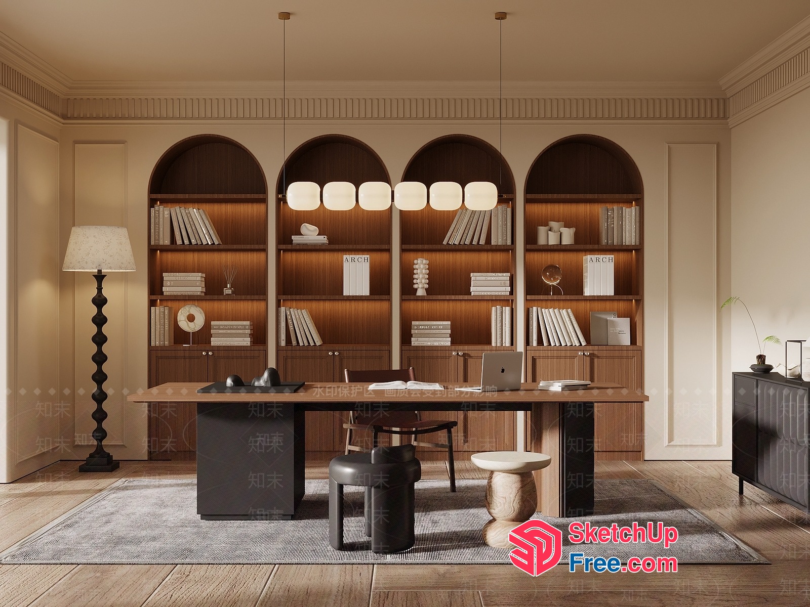 Classic Elegant Modern Office Interior Design 3D SketchUp File