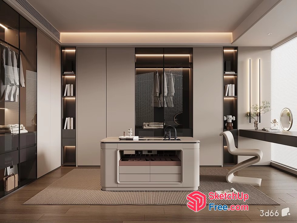 Modern Minimalist Interior Design With Sleek Furniture 3D SketchUp File