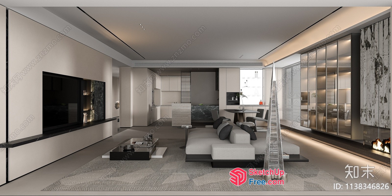 Modern Minimalist Interior Design 3D SketchUp File