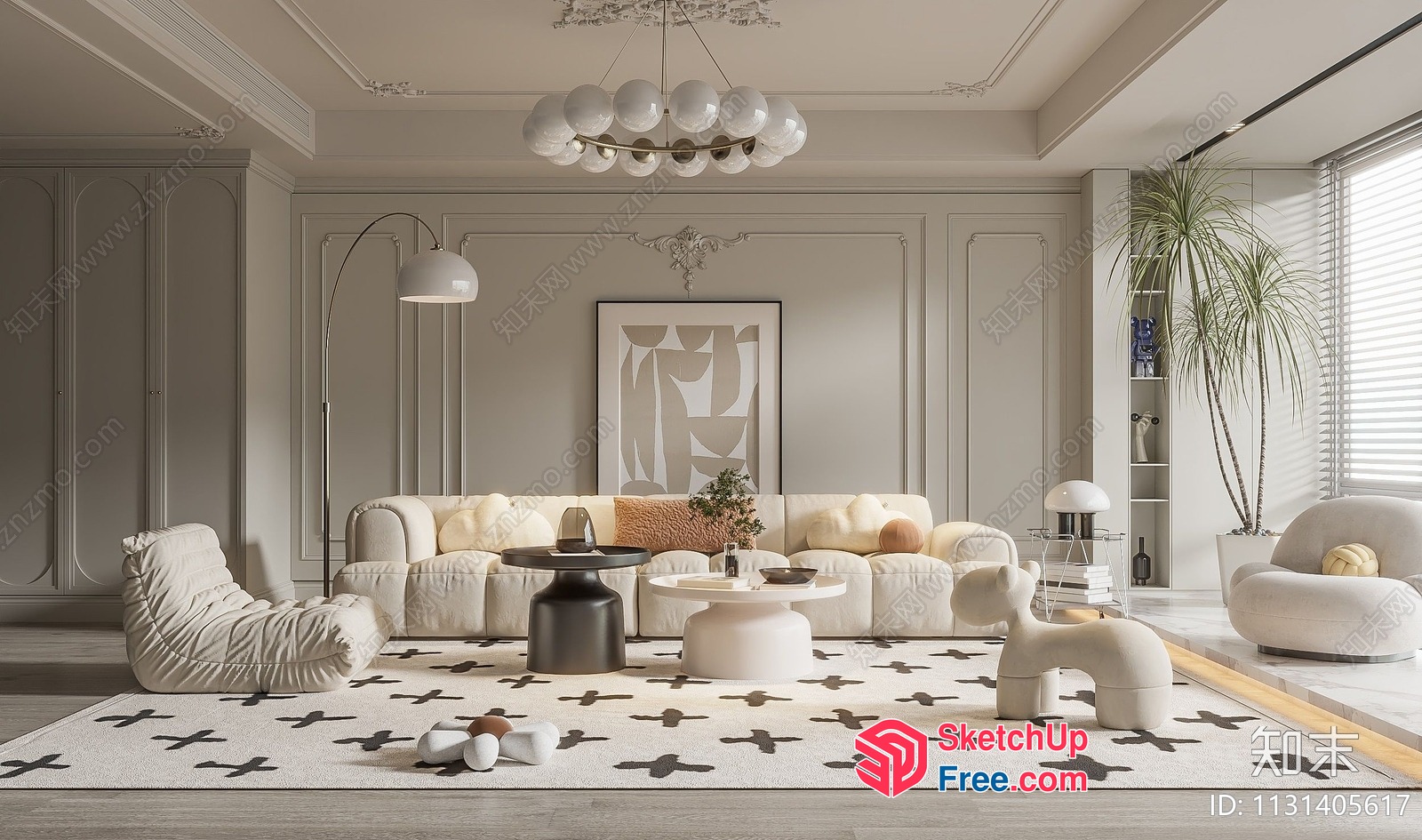 Minimalist Style Living Room 3D SketchUp File