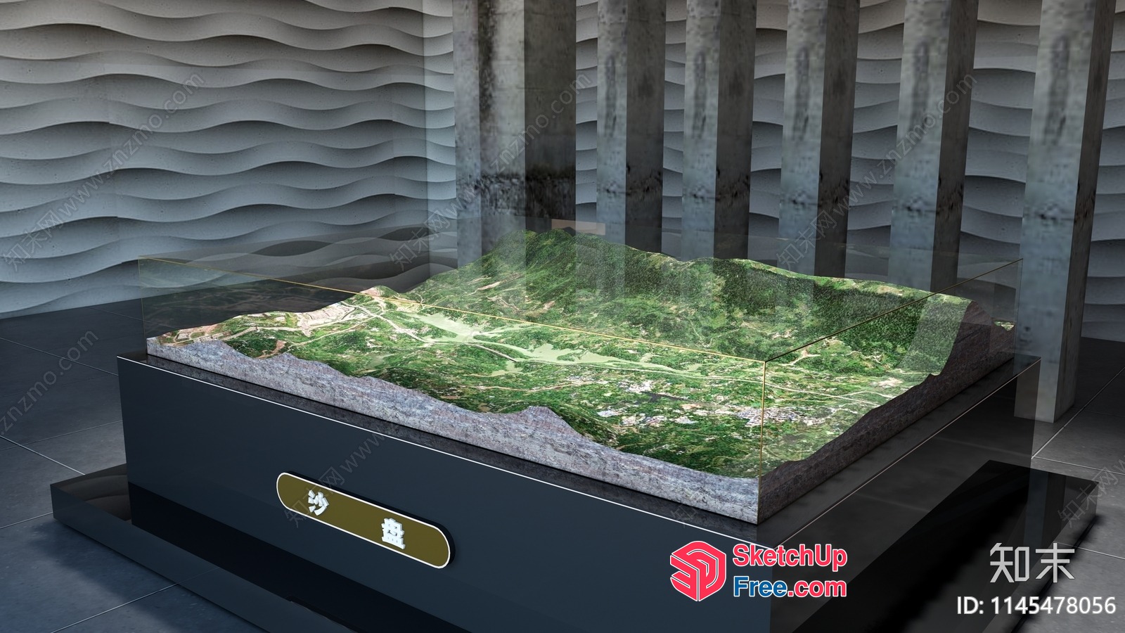 3D Display Of A Landscape Model 3D SketchUp File