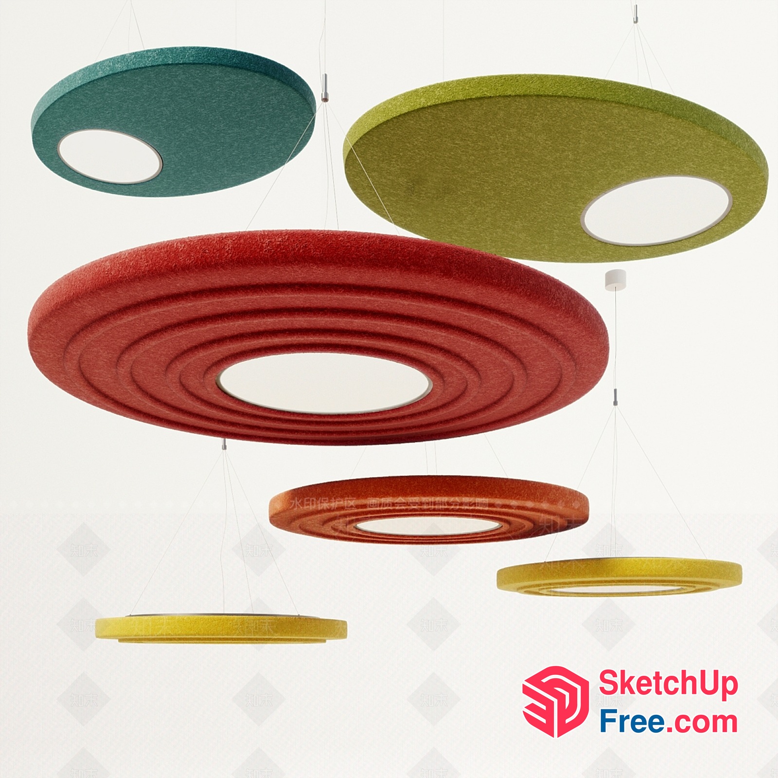 Suspended Circular Decorative Elements 3D SketchUp File