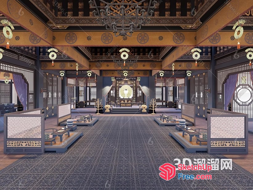 Traditional Chinese Interior Design 3D SketchUp File