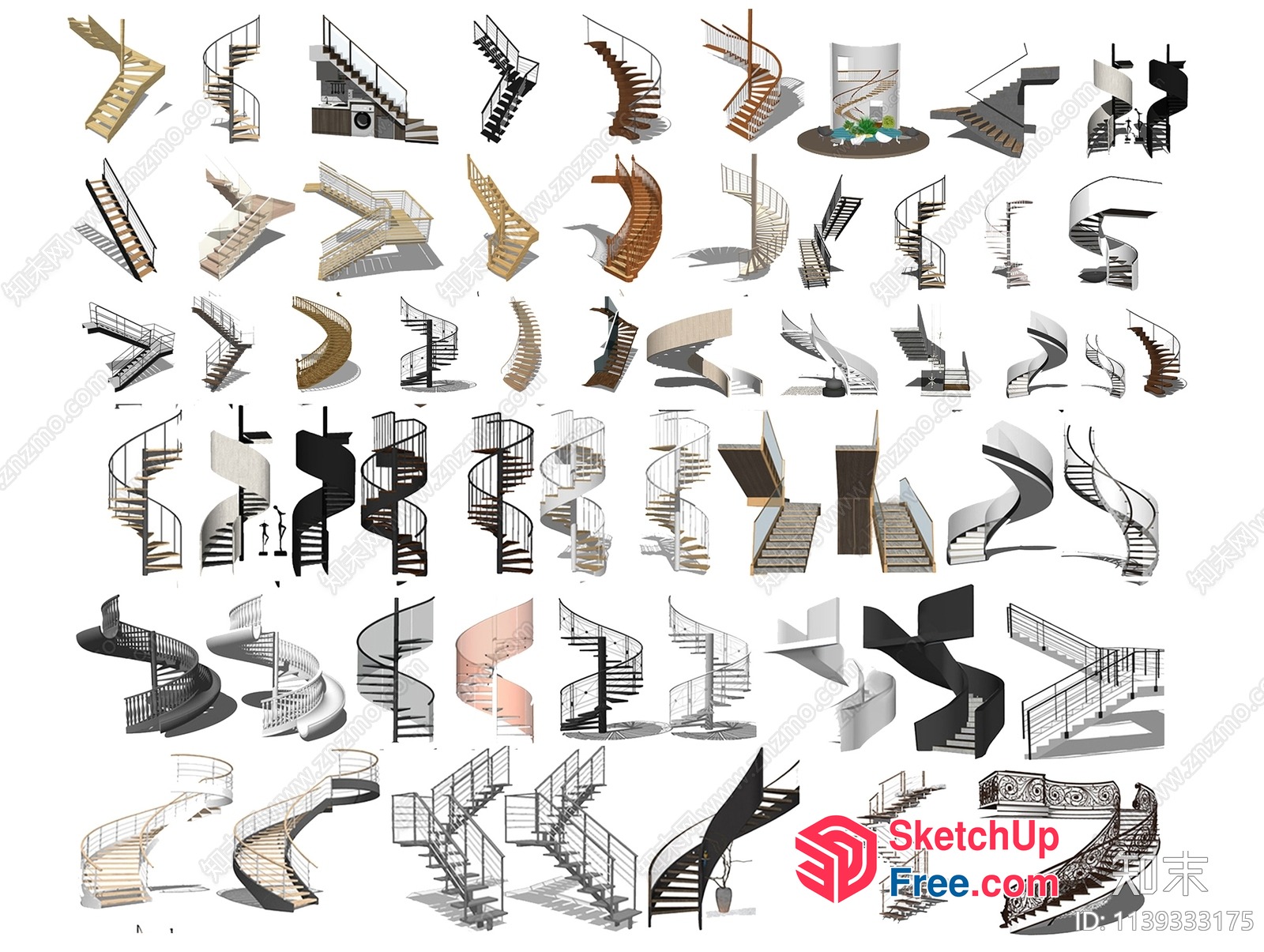 Spiral Staircase Design Collection 3D SketchUp File
