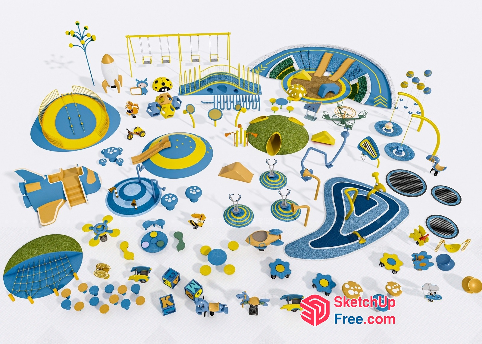 Vibrant Playground Elements Collection 3D SketchUp File
