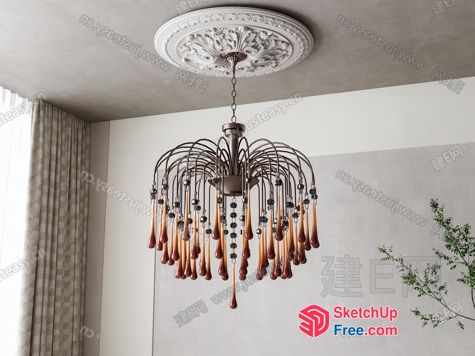Elegant Chandelier With Intricate Details And Ornate Design 3D SketchUp File