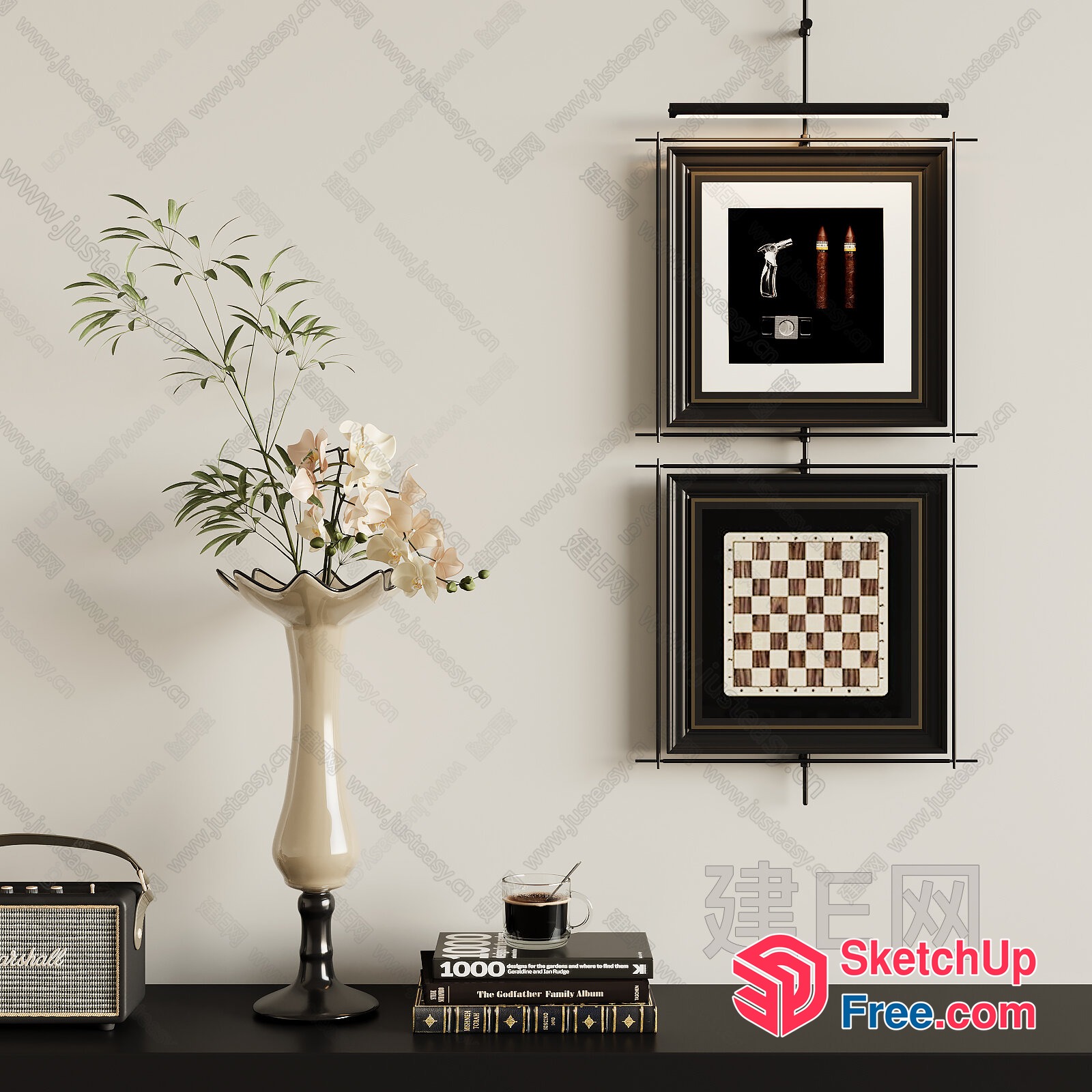 Elegant Modern Minimalist Living Room Decor 3D SketchUp File