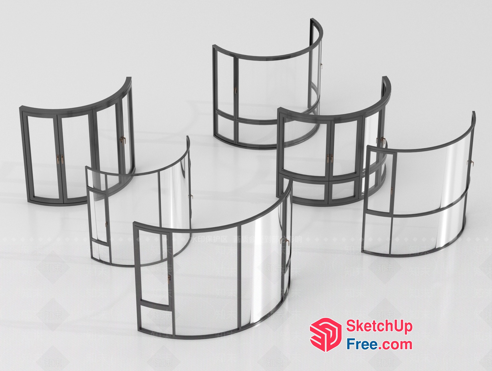 Glass Curtain Wall Partition 3D SketchUp File