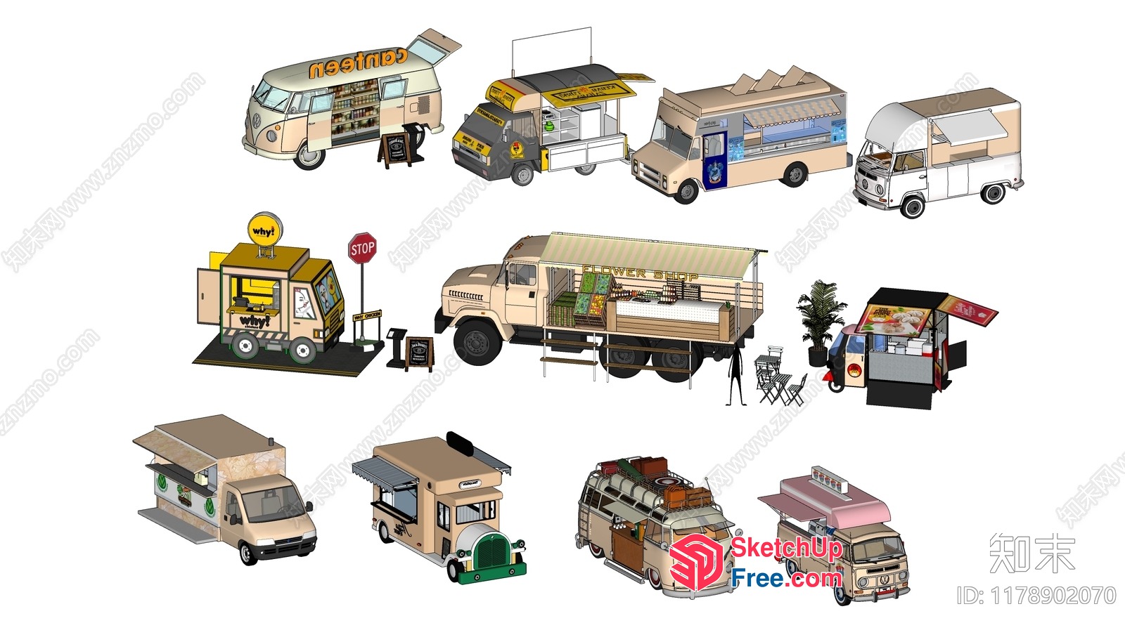 Food Truck Collection 3D SketchUp File