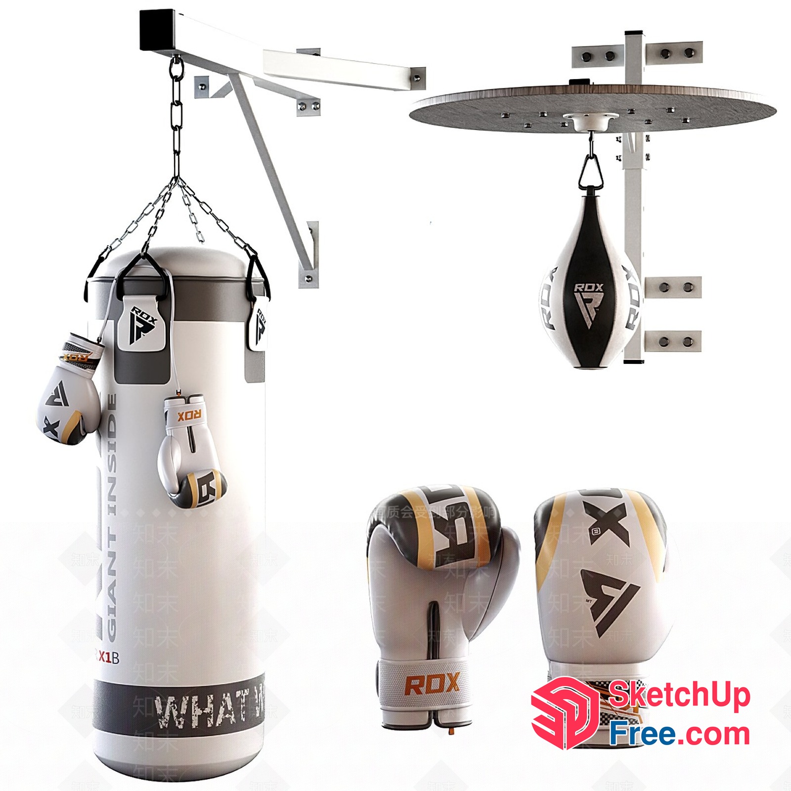 Rdx Boxing Equipment Set 3D SketchUp File