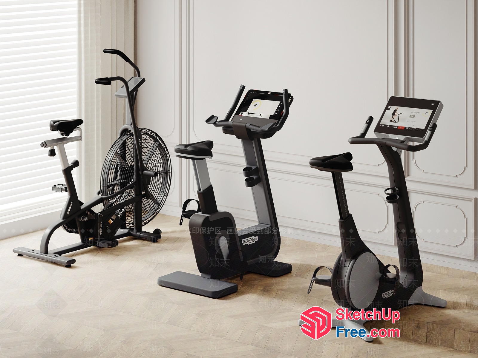 Modern Fitness Equipment Collection 3D SketchUp File