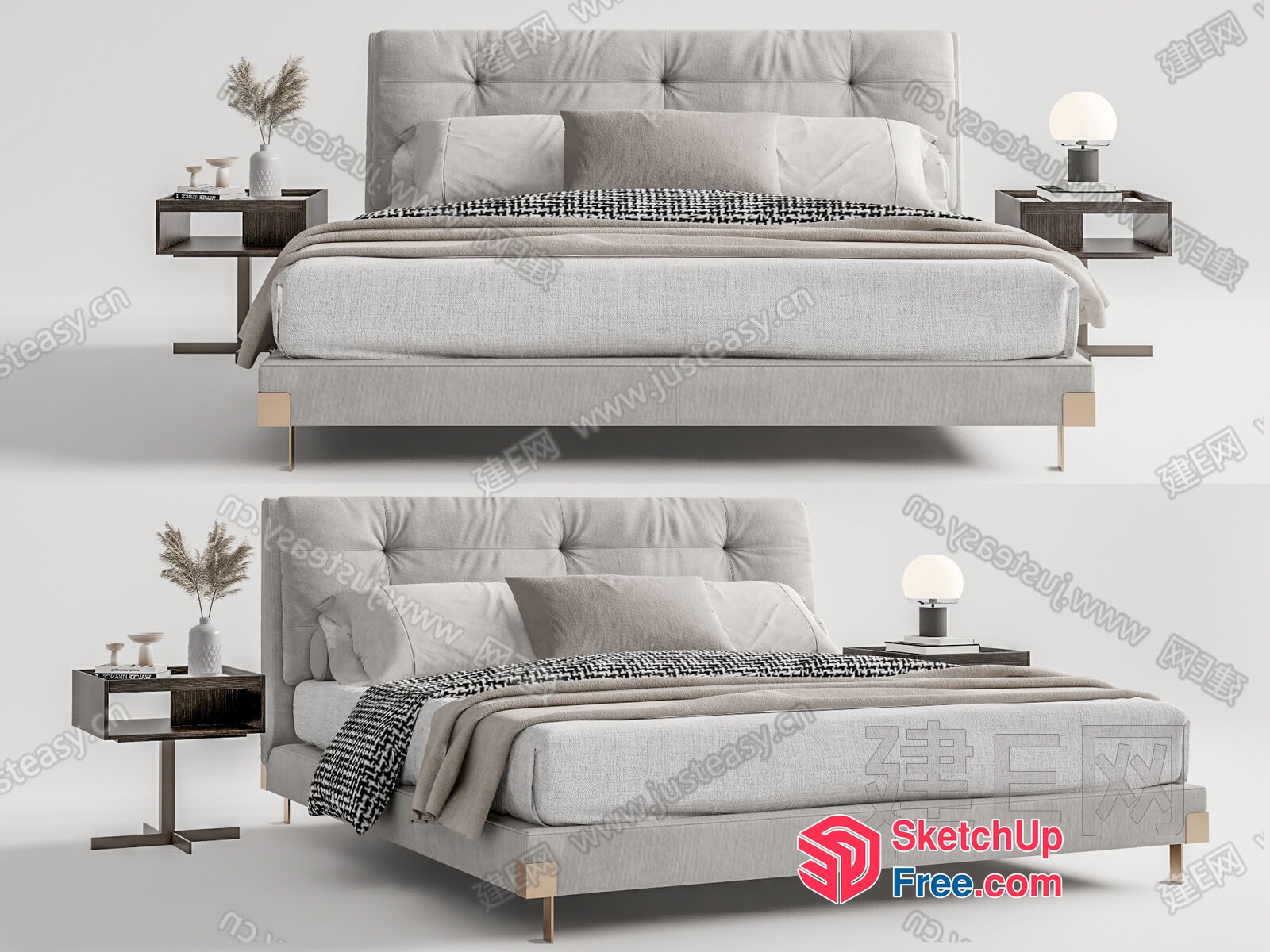 Minimalist Modern Bed Design 3D SketchUp File