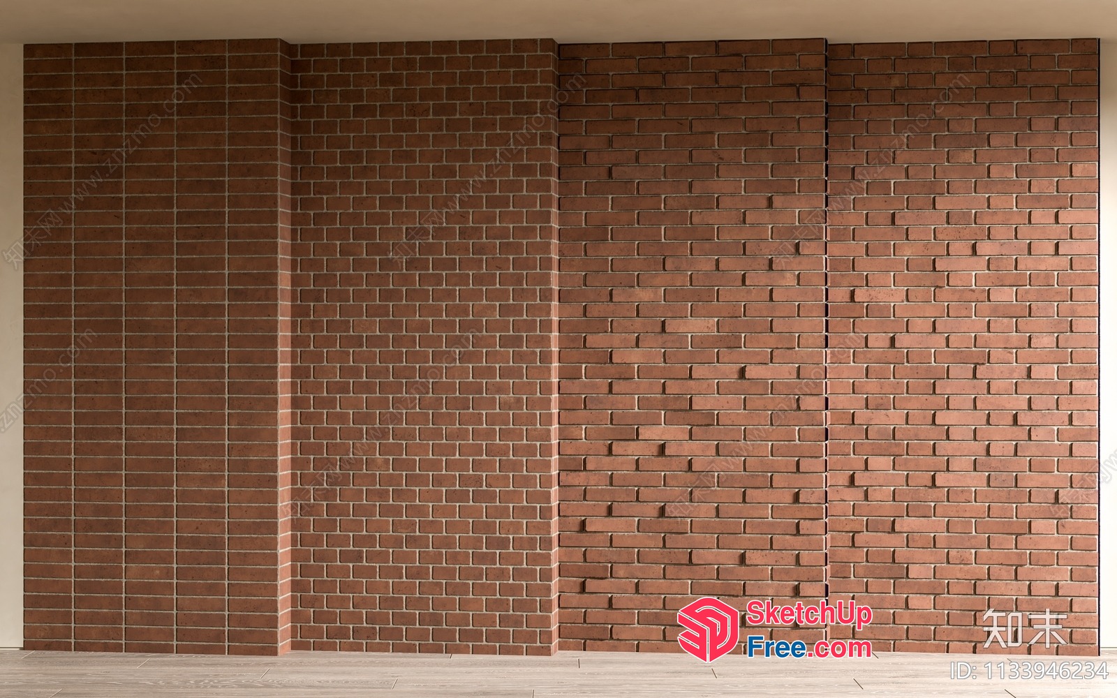 Brick Wall Interior 3D SketchUp File