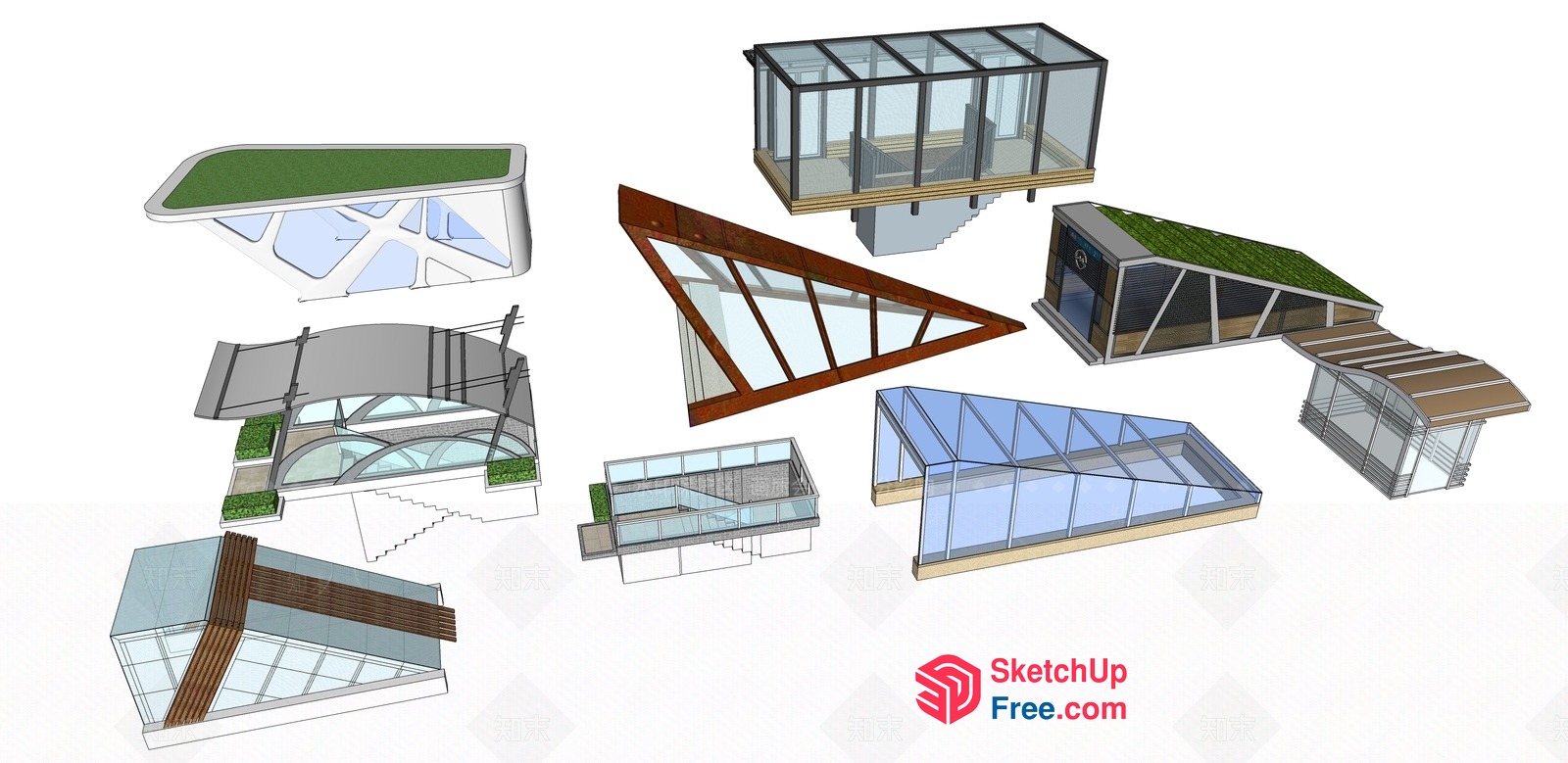 Architectural Design Elements For Modern Buildings 3D SketchUp File
