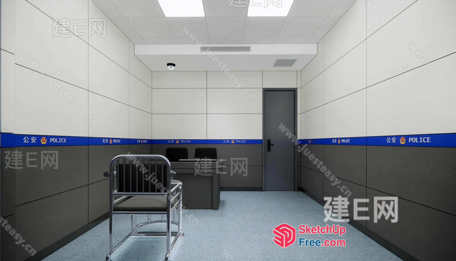 Police Office Interior 3D SketchUp File