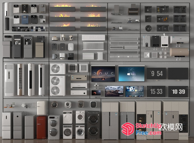 Home Appliances Showcase 3D SketchUp File