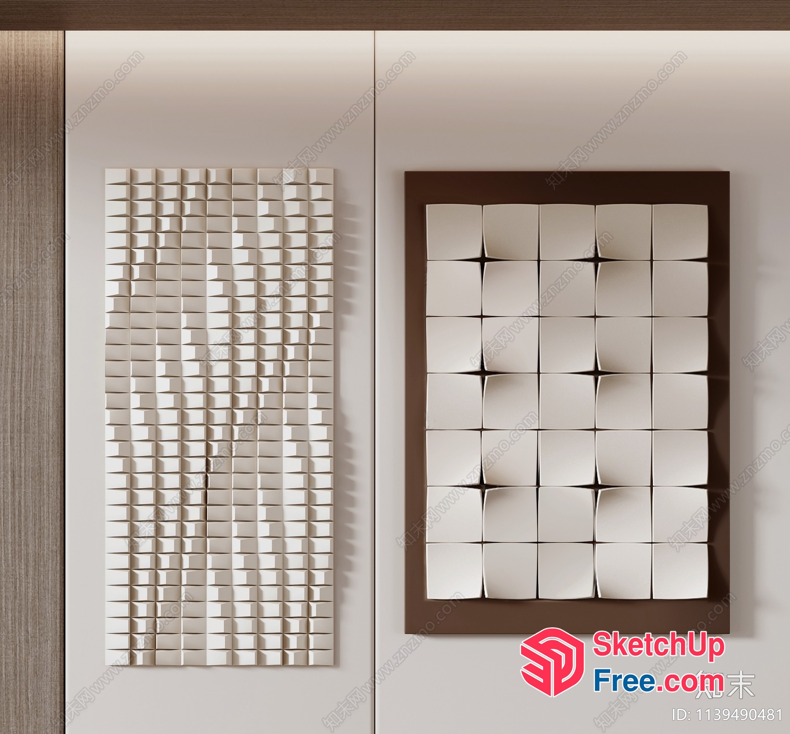 Modern Wall Decorations With Geometric Patterns 3D SketchUp File