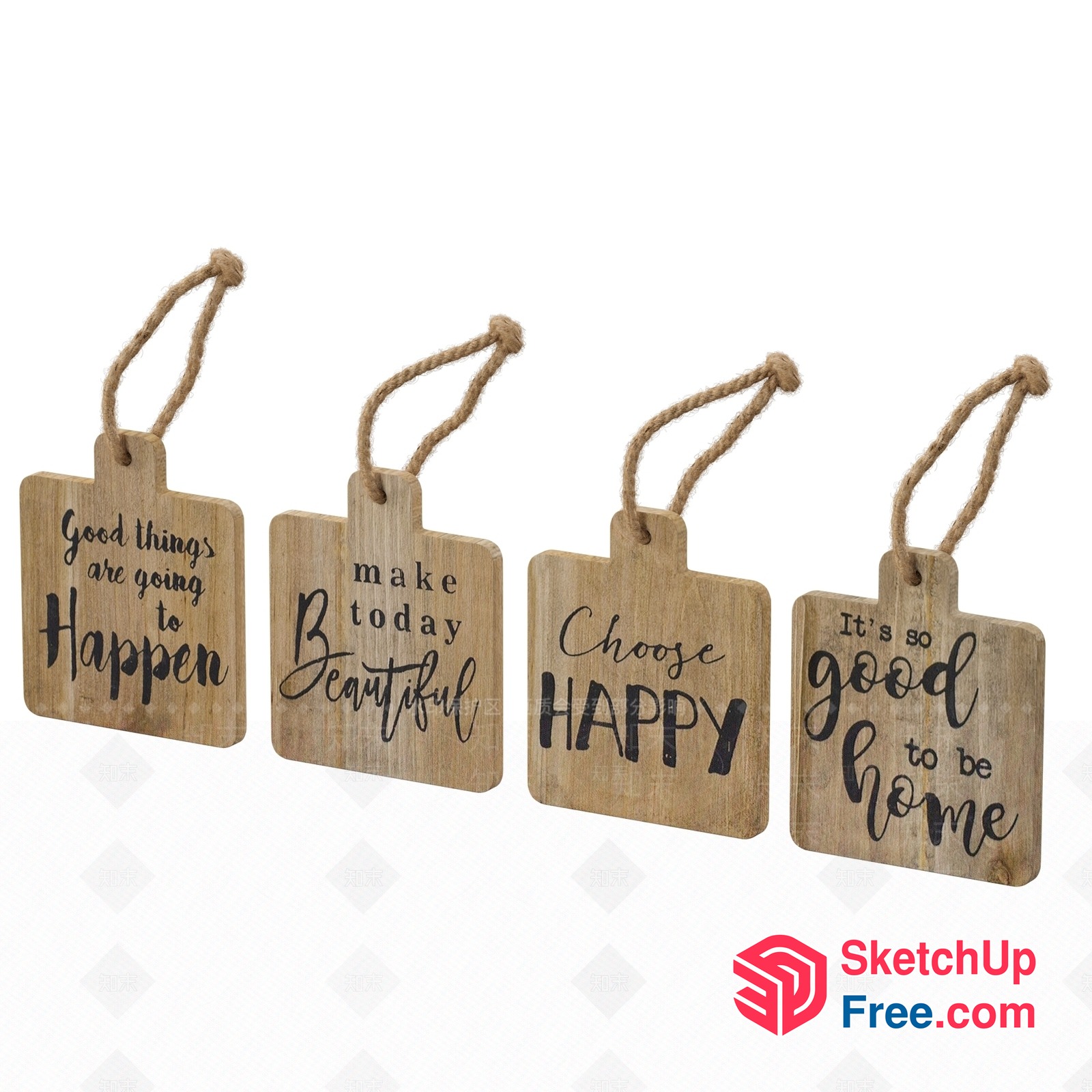 Inspirational Wooden Tags 3D SketchUp File