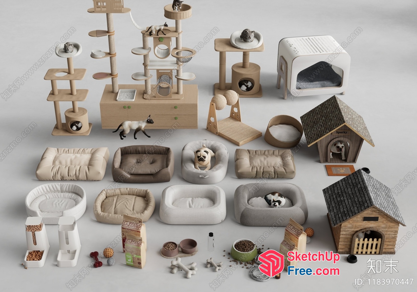 3D Models Of Pet Accessories And Furniture 3D SketchUp File