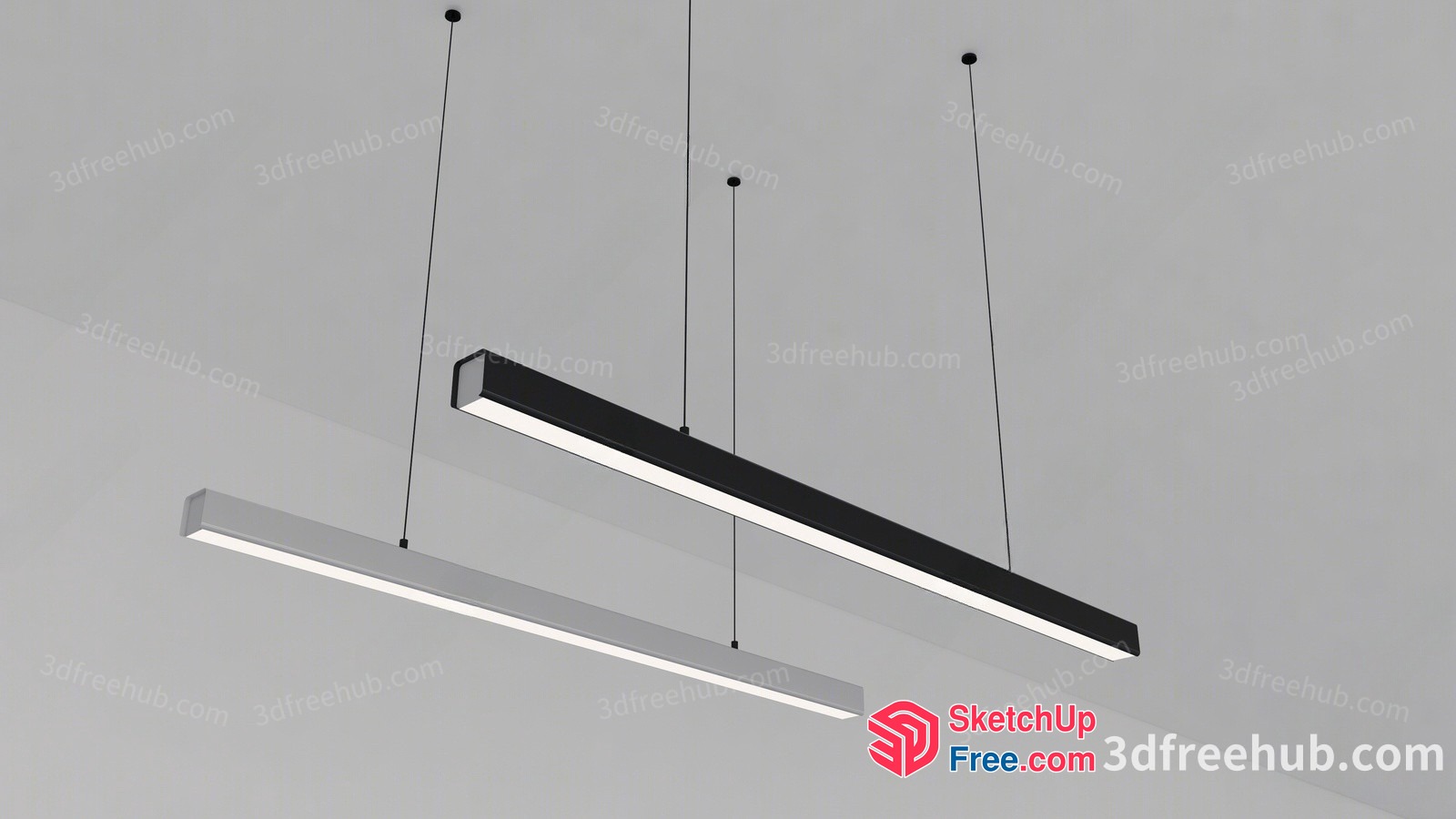 Modern Linear Ceiling Lights 3D SketchUp File