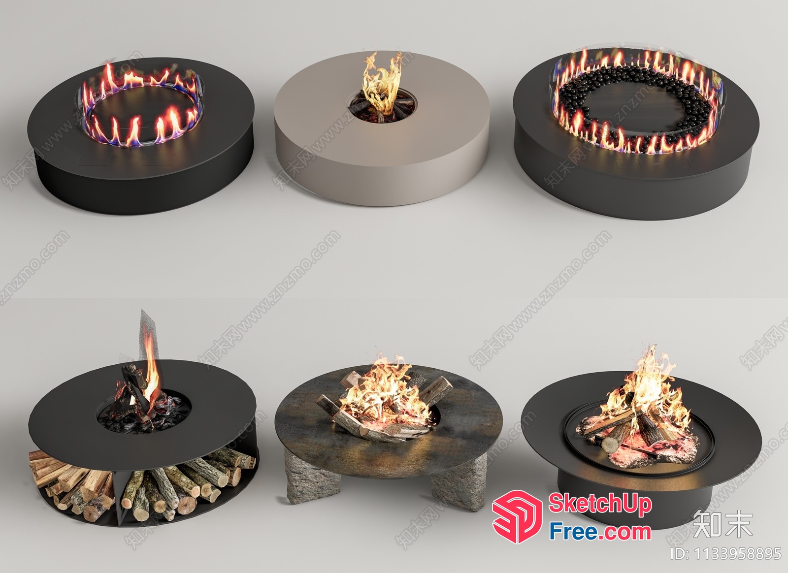 Modern Outdoor Fire Pit Designs 3D SketchUp File