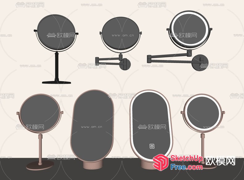 Modern Vanity Mirrors In Various Styles 3D SketchUp File