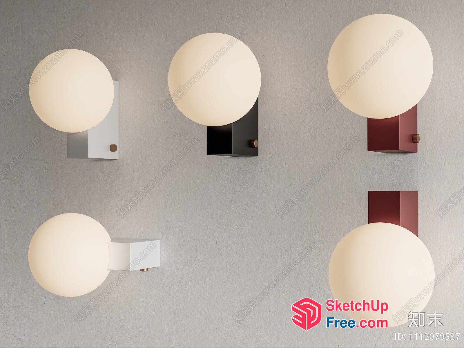 Modern Minimalist Wall Sconces With Globe Lights 3D SketchUp File