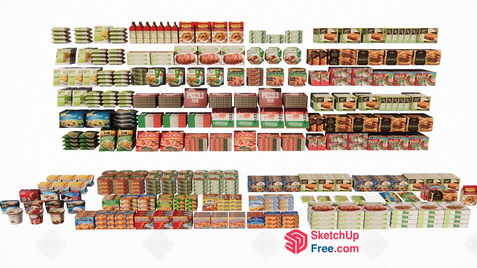 A Collection Of Various Food Items 3D SketchUp File