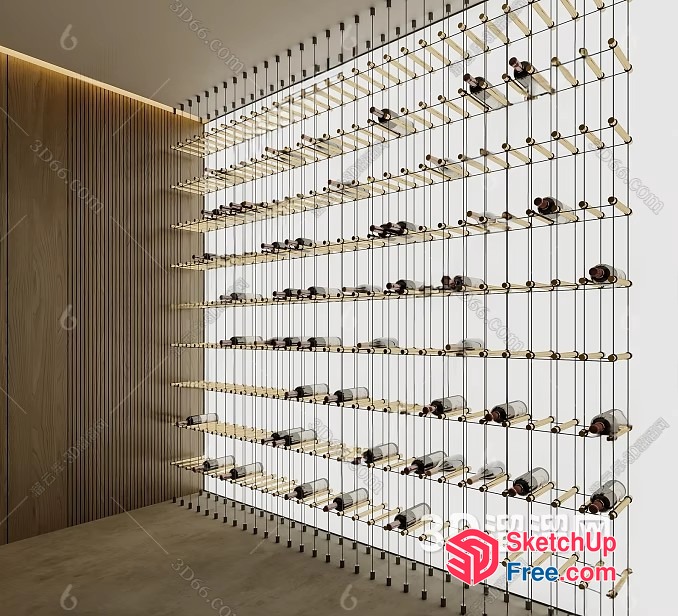 Modern Wine Storage Display 3D SketchUp File