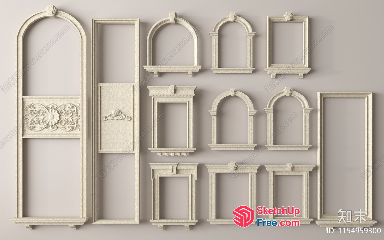 Ornate Window And Door Frame Designs 3D SketchUp File
