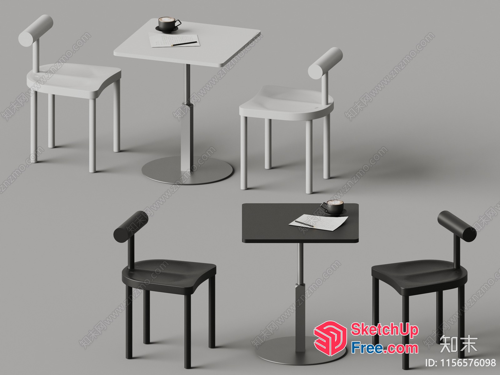 Minimalist Dining Room Furniture Set 3D SketchUp File