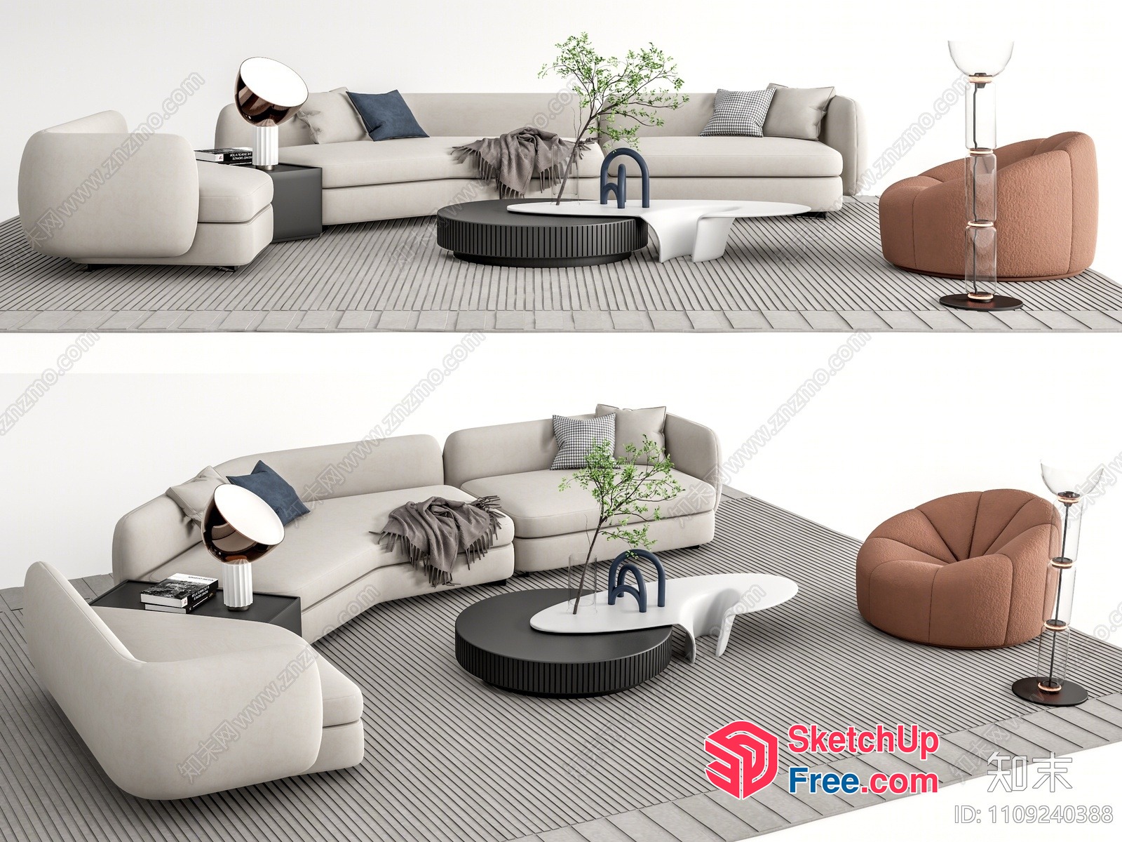 Modern Minimalist Living Room With Sleek Furniture 3D SketchUp File