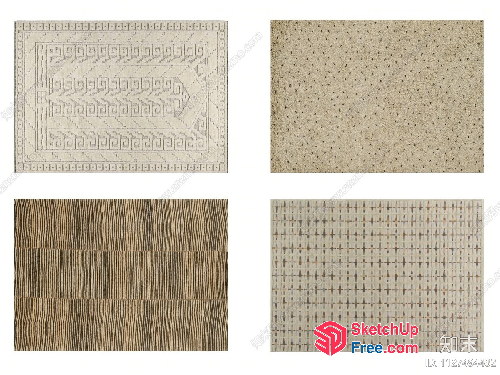Textured Rugs In Neutral Tones 3D SketchUp File