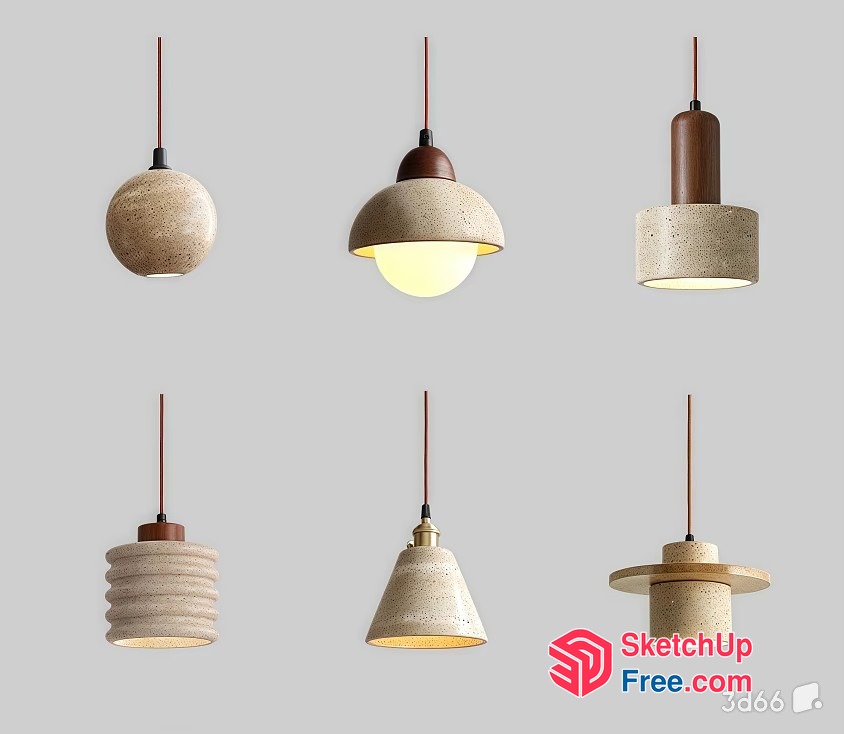 Minimalist Style Hanging Light Fixtures 3D SketchUp File
