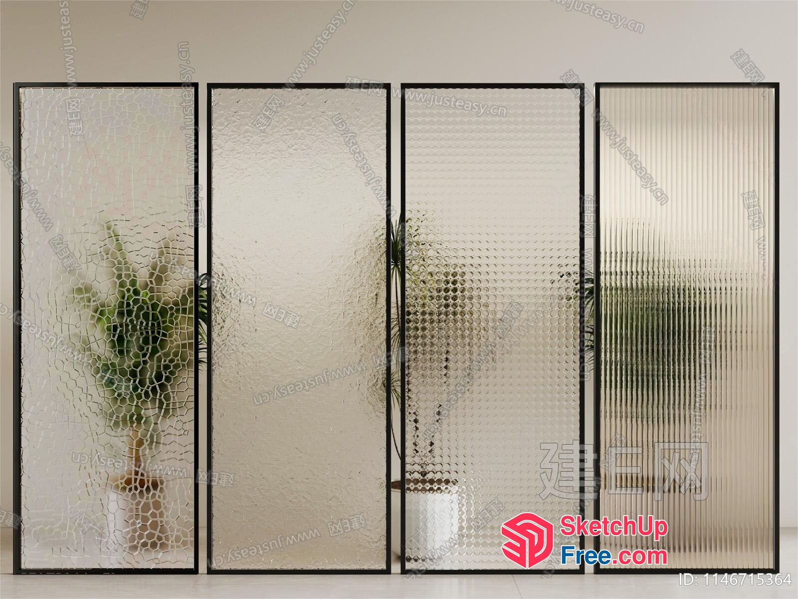 Glass Partition Screen 3D SketchUp File