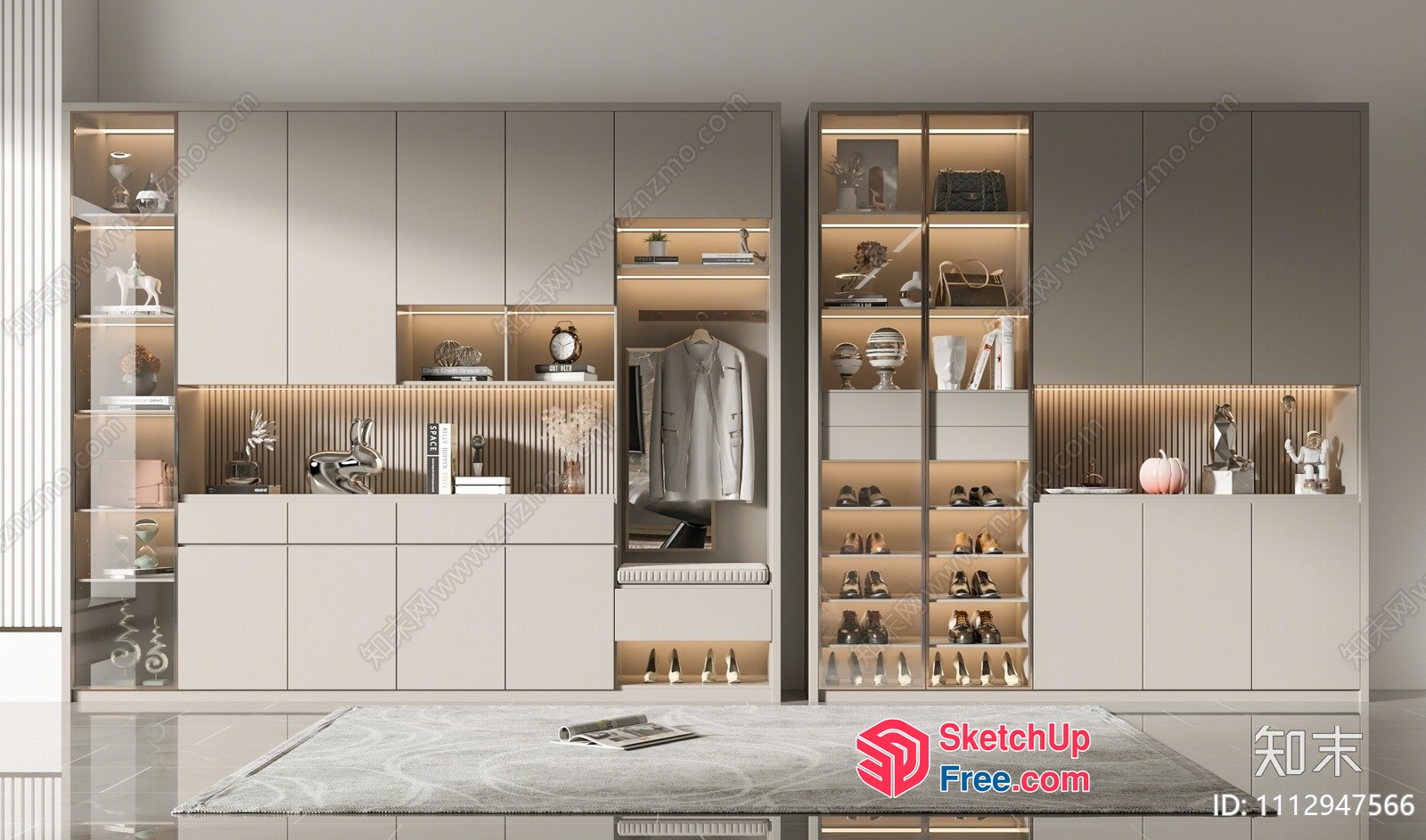 Modern Minimalist Shoe Storage And Display 3D SketchUp File