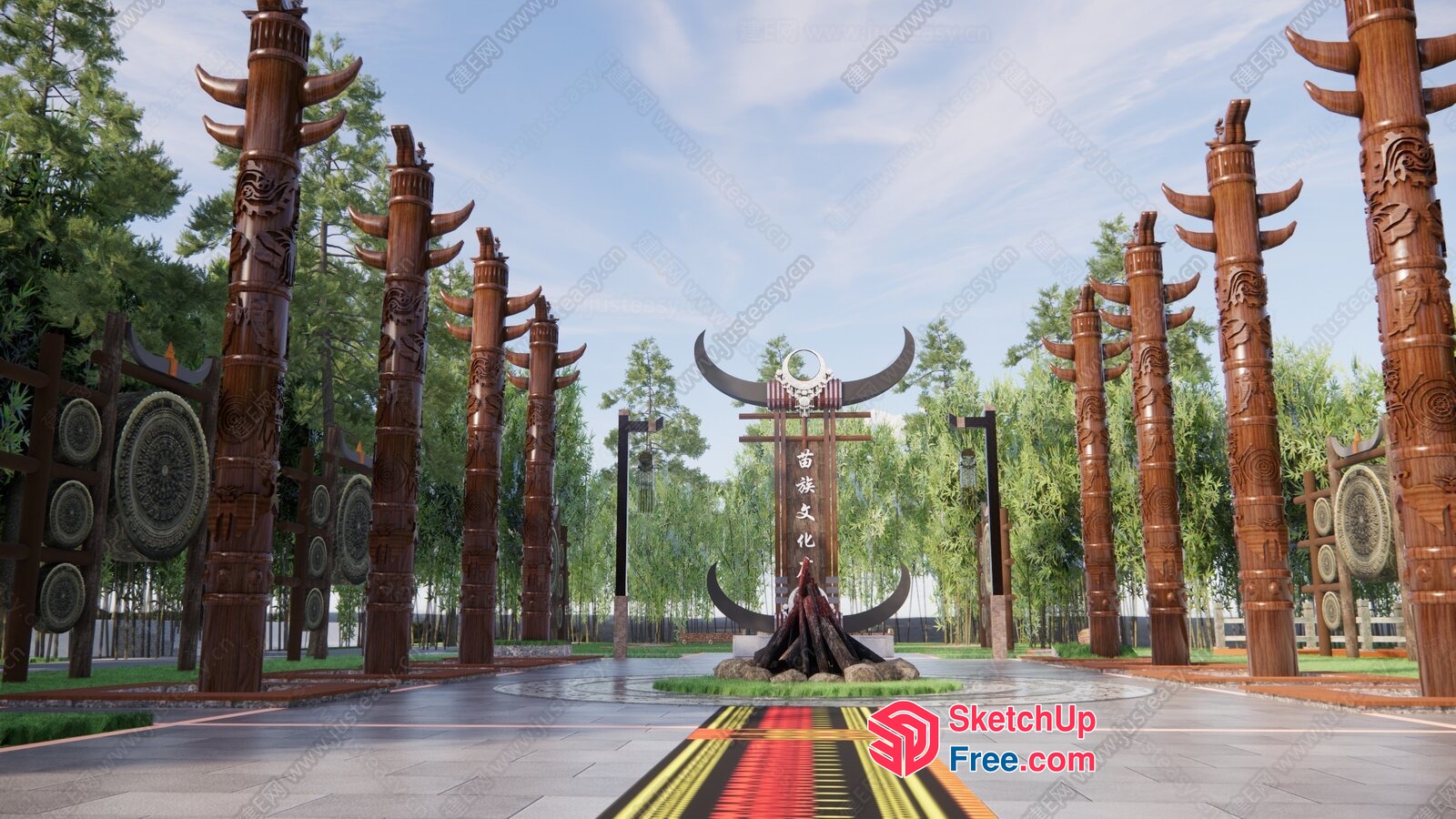 Ornate Pillars And Entranceway 3D SketchUp File